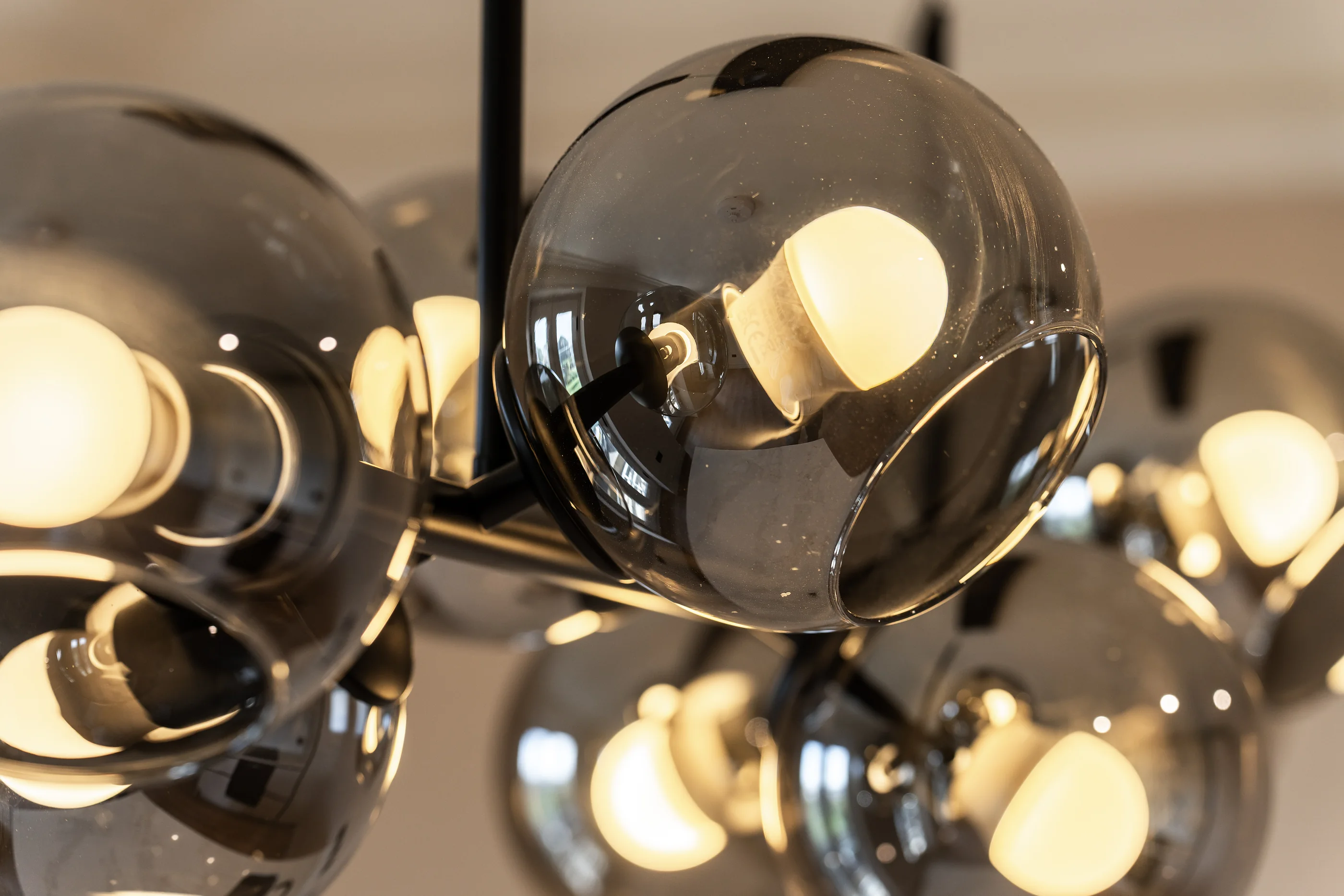 Smoked glass pendant light